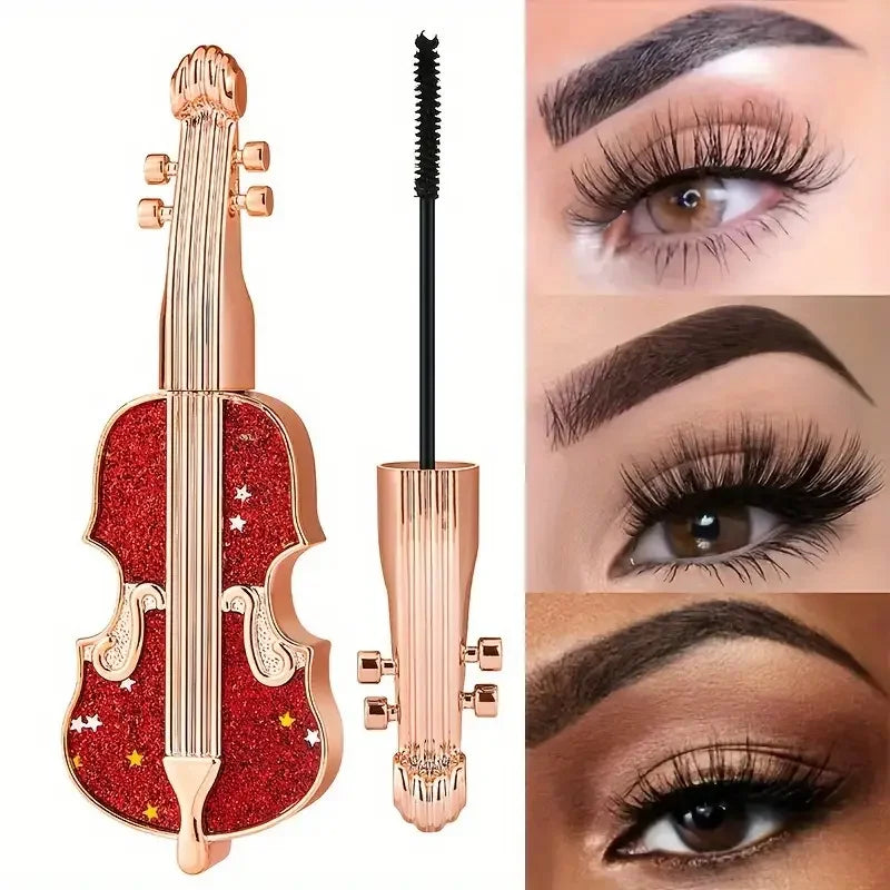 Violin Lengthening Curl Styling Mascara Waterproof Slim Long Curling Fine Brush Head Very Thin Lasting No Smudging Eye Makeup