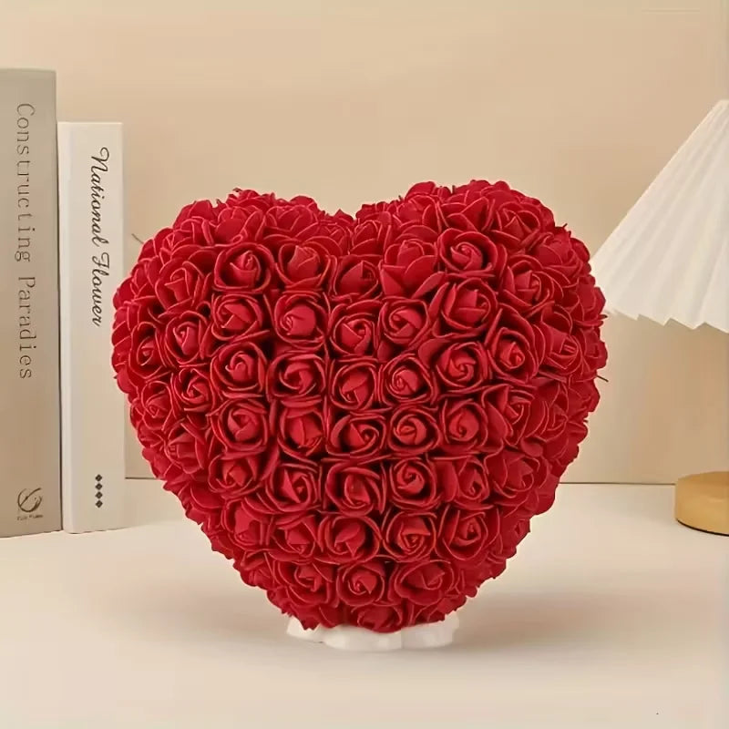 15cm 3D heart-shaped artificial rose, suitable for Valentine's Day, Mother's Day, graduation, Teachers' Day and birthday gifts