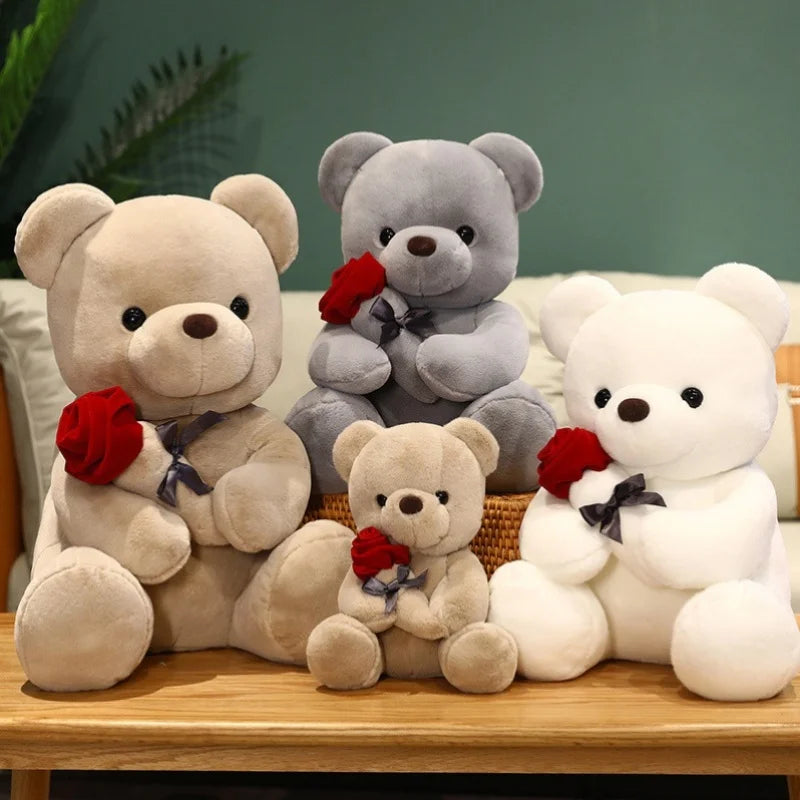 23cm Teddy Bear with Rose Bear for Valentine's Day Eternal Roses For Mother's Day Anniversary Graduation Handmade Romantic Gift