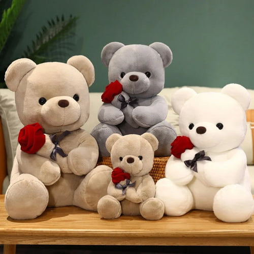 23cm Teddy Bear with Rose Bear for Valentine's Day Eternal Roses For Mother's Day Anniversary Graduation Handmade Romantic Gift