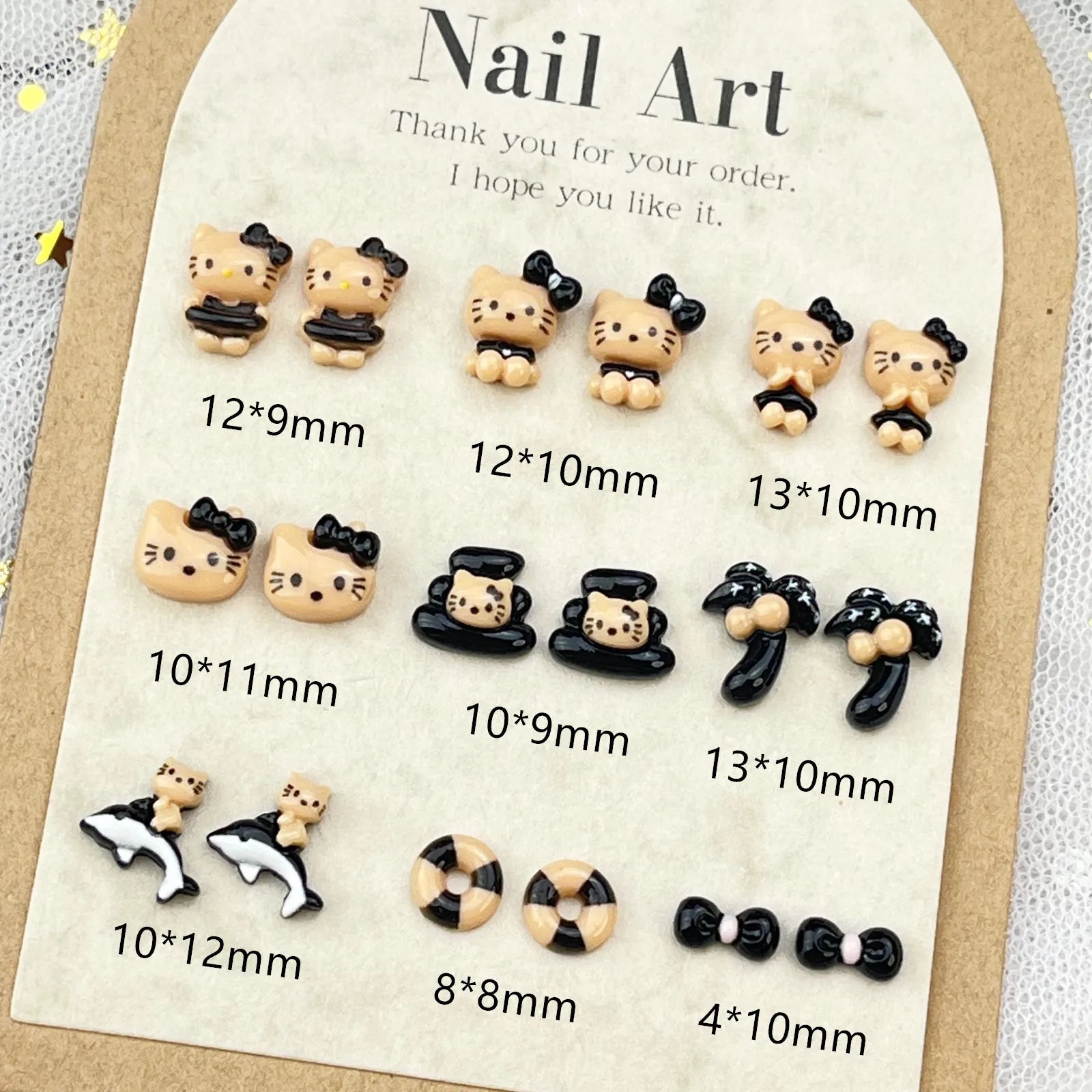 20Pcs Lovely Hello Kitty Cartoon Nail Accessories for Summer Fun Nail Charms Designed for Beautiful Girls