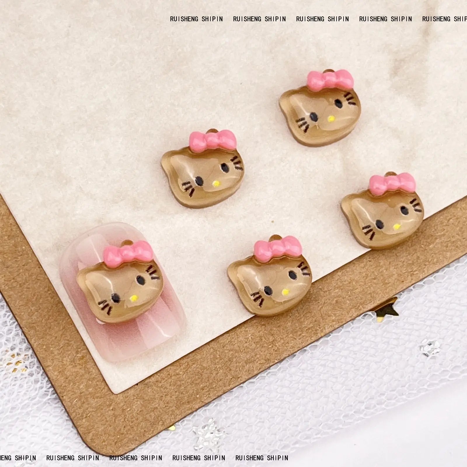 20Pcs Lovely Hello Kitty Cartoon Nail Accessories for Summer Fun Nail Charms Designed for Beautiful Girls