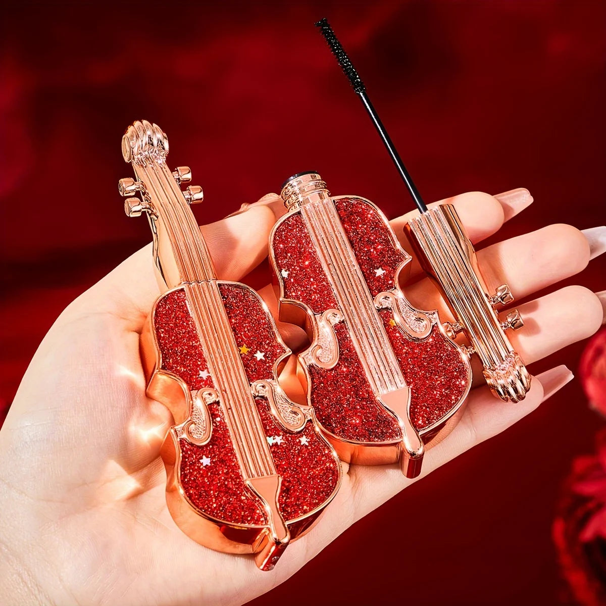 Violin Lengthening Curl Styling Mascara Waterproof Slim Long Curling Fine Brush Head Very Thin Lasting No Smudging Eye Makeup