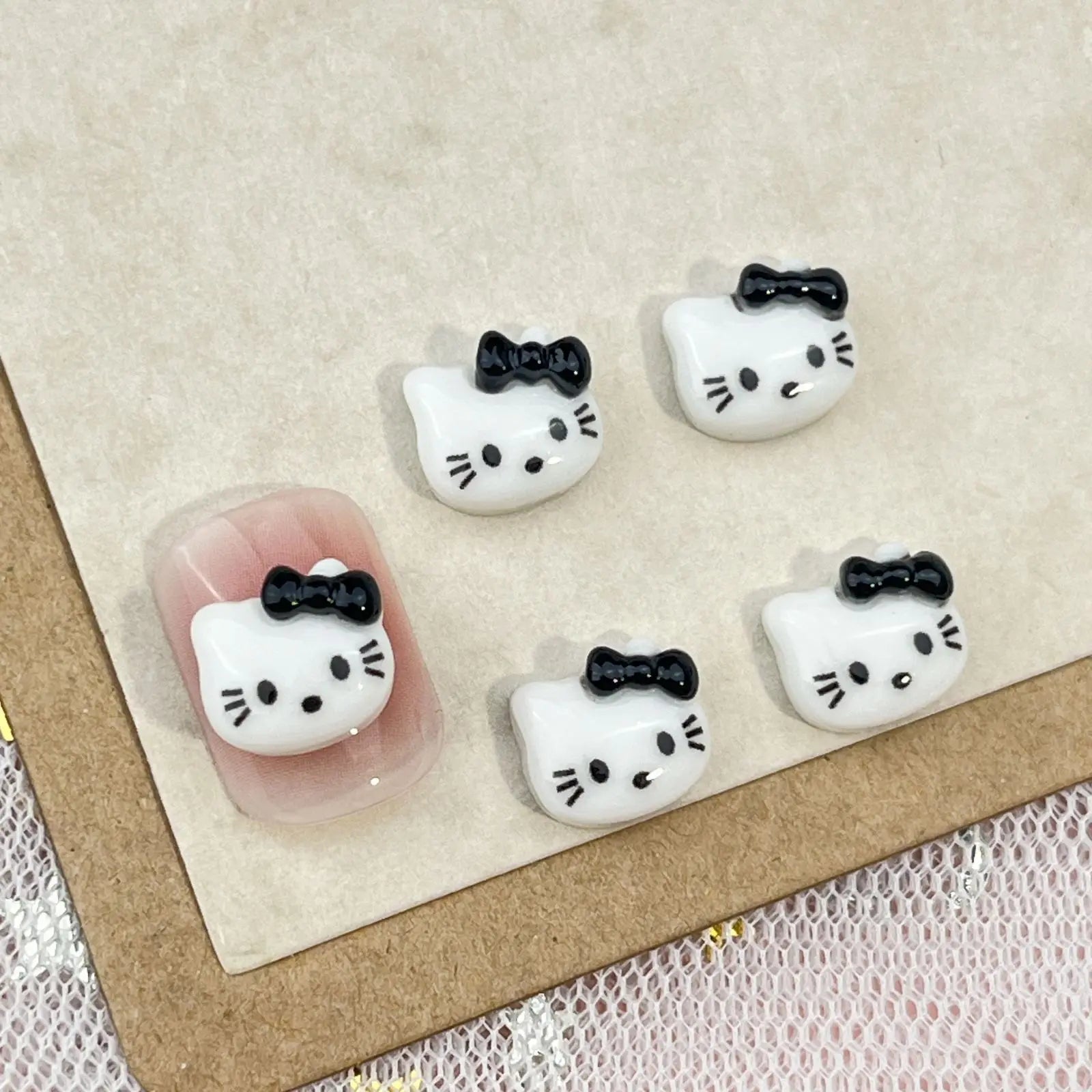 20Pcs Lovely Hello Kitty Cartoon Nail Accessories for Summer Fun Nail Charms Designed for Beautiful Girls