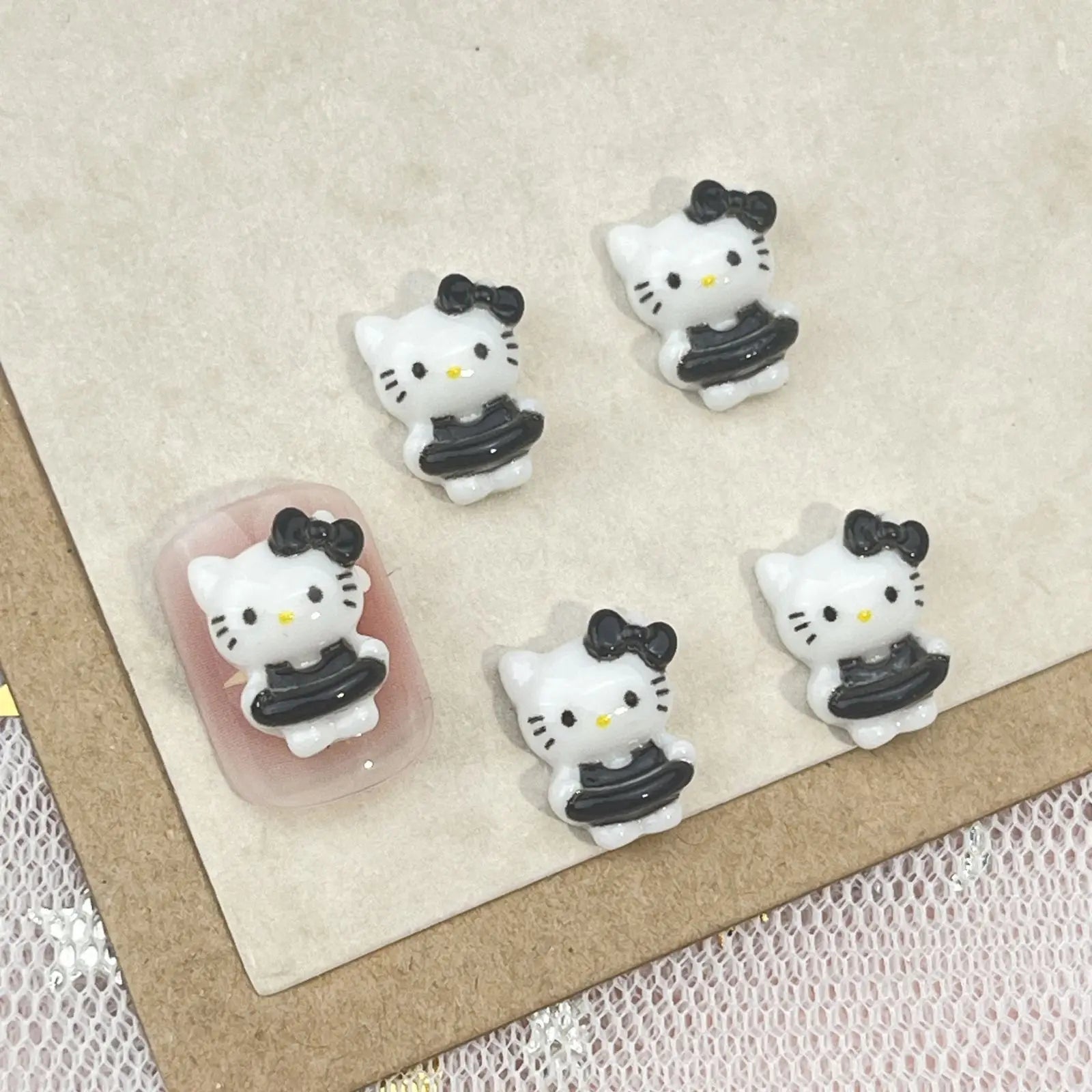 20Pcs Lovely Hello Kitty Cartoon Nail Accessories for Summer Fun Nail Charms Designed for Beautiful Girls