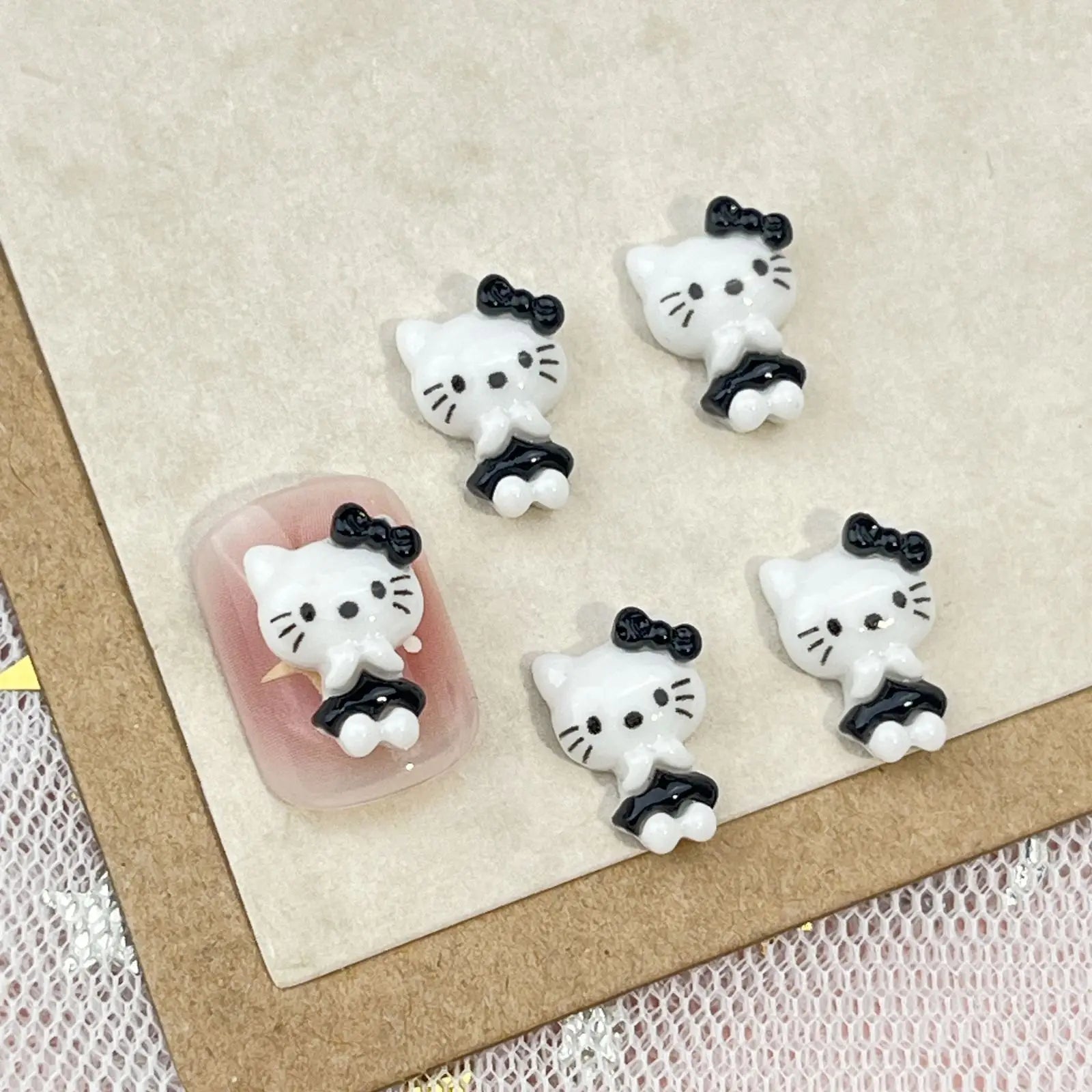 20Pcs Lovely Hello Kitty Cartoon Nail Accessories for Summer Fun Nail Charms Designed for Beautiful Girls