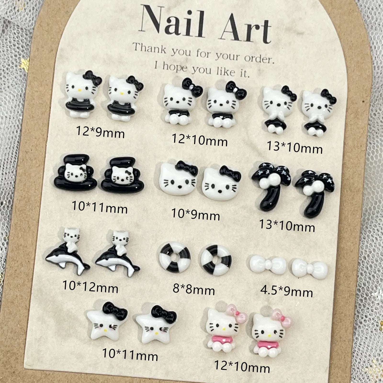 20Pcs Lovely Hello Kitty Cartoon Nail Accessories for Summer Fun Nail Charms Designed for Beautiful Girls