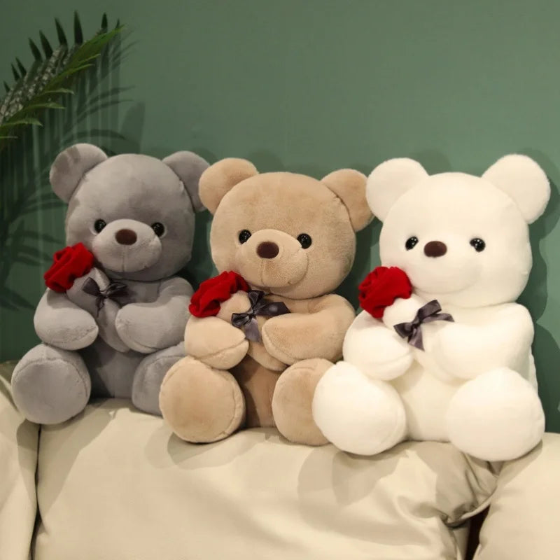 23cm Teddy Bear with Rose Bear for Valentine's Day Eternal Roses For Mother's Day Anniversary Graduation Handmade Romantic Gift