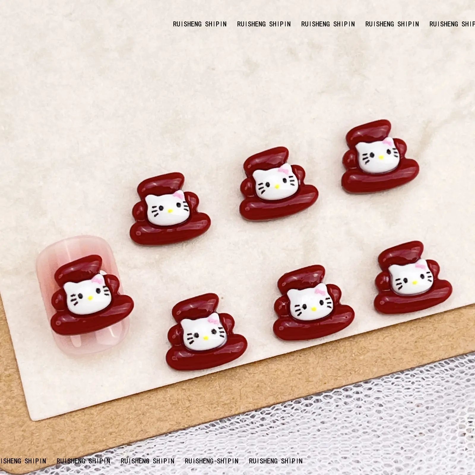 20Pcs Lovely Hello Kitty Cartoon Nail Accessories for Summer Fun Nail Charms Designed for Beautiful Girls