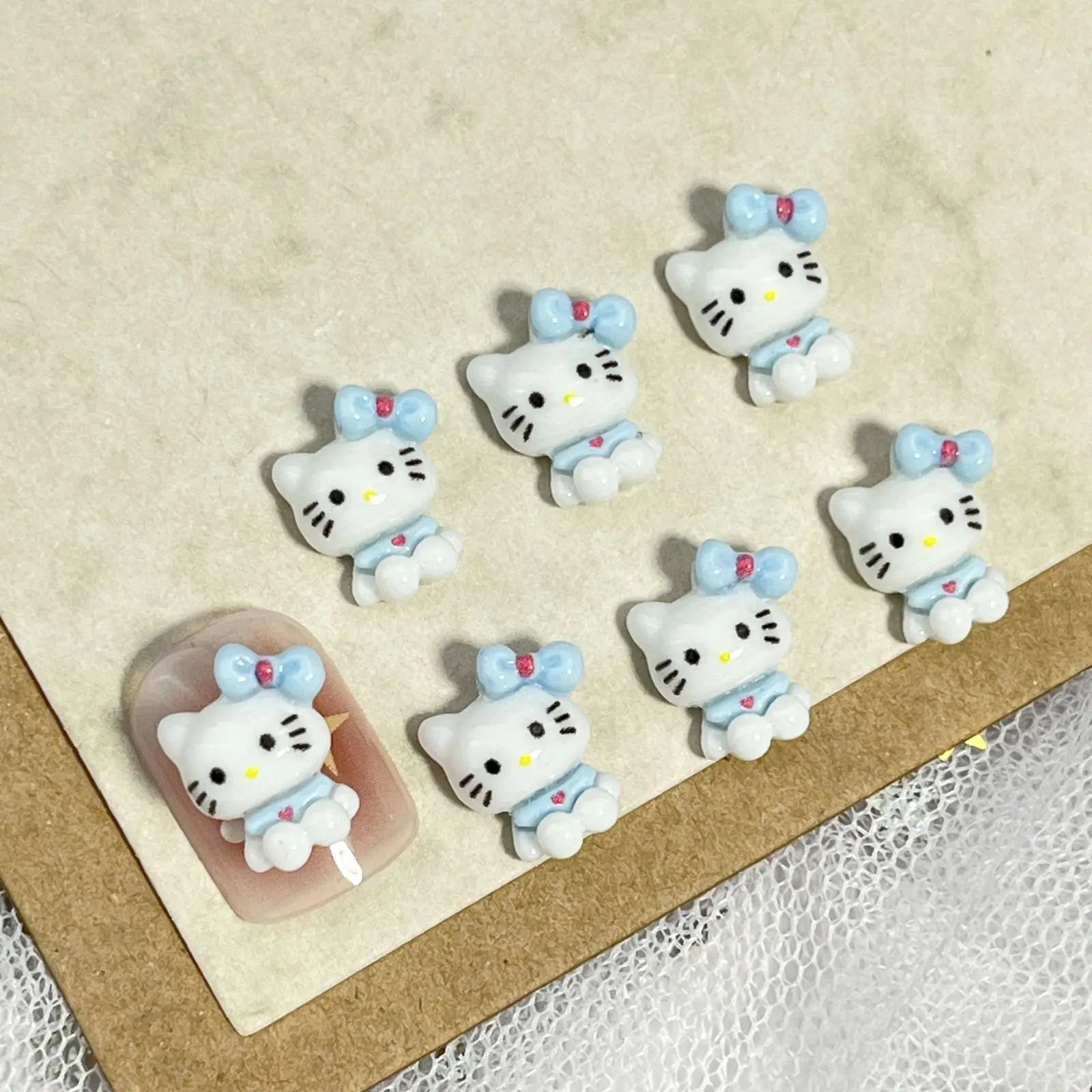 20Pcs Lovely Hello Kitty Cartoon Nail Accessories for Summer Fun Nail Charms Designed for Beautiful Girls