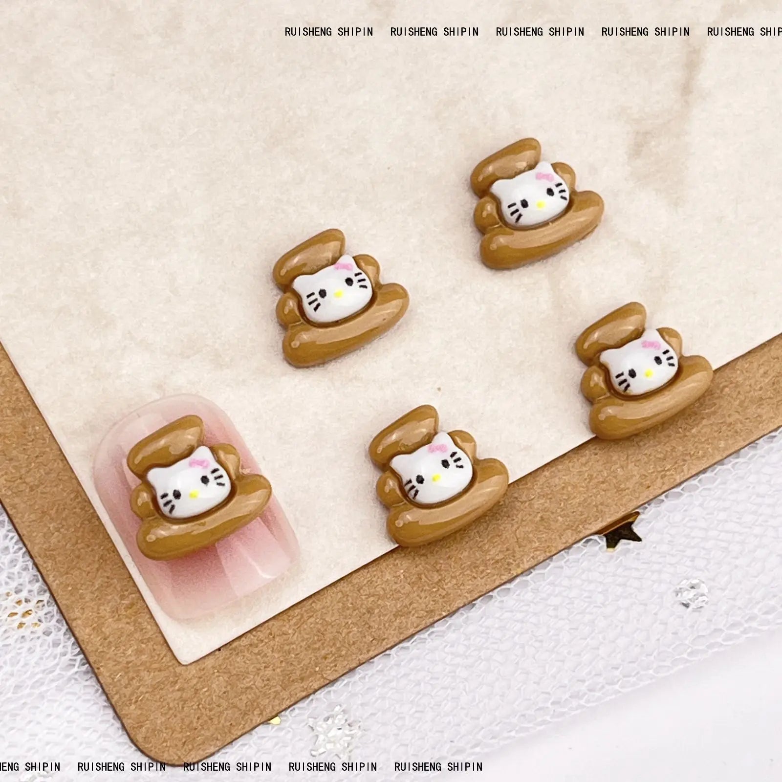 20Pcs Lovely Hello Kitty Cartoon Nail Accessories for Summer Fun Nail Charms Designed for Beautiful Girls