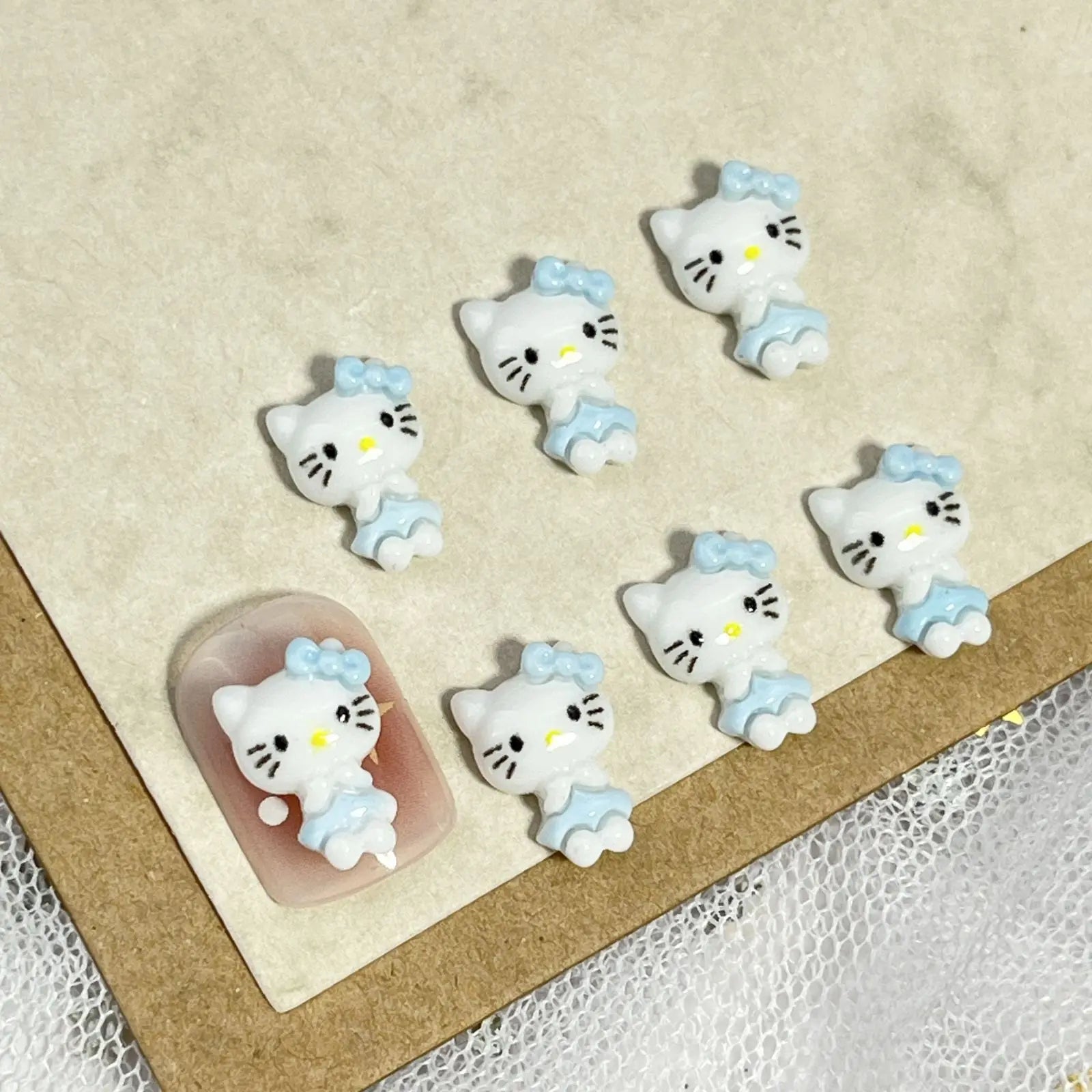 20Pcs Lovely Hello Kitty Cartoon Nail Accessories for Summer Fun Nail Charms Designed for Beautiful Girls