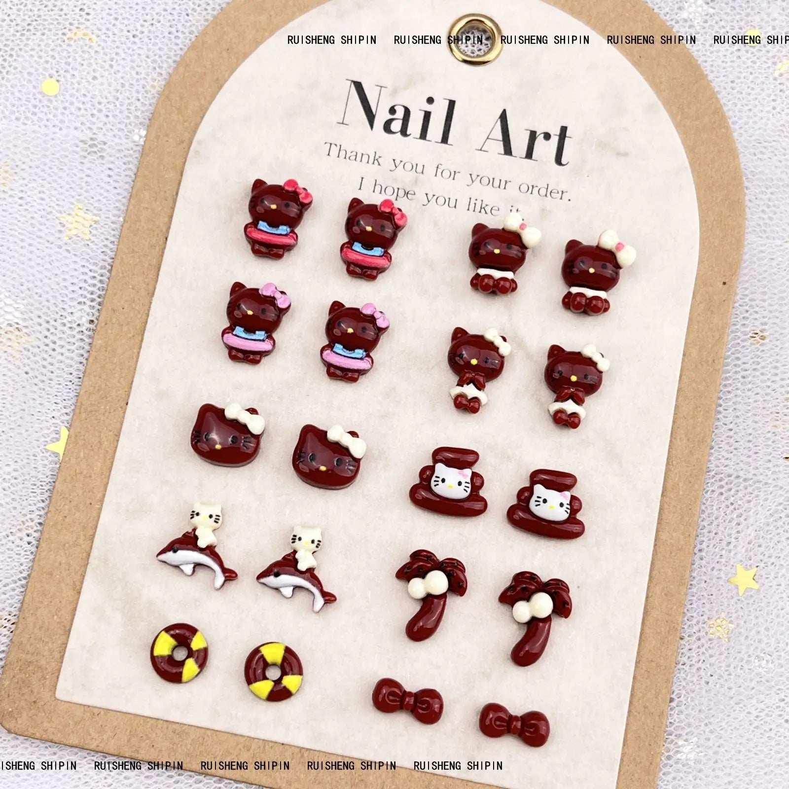 20Pcs Lovely Hello Kitty Cartoon Nail Accessories for Summer Fun Nail Charms Designed for Beautiful Girls