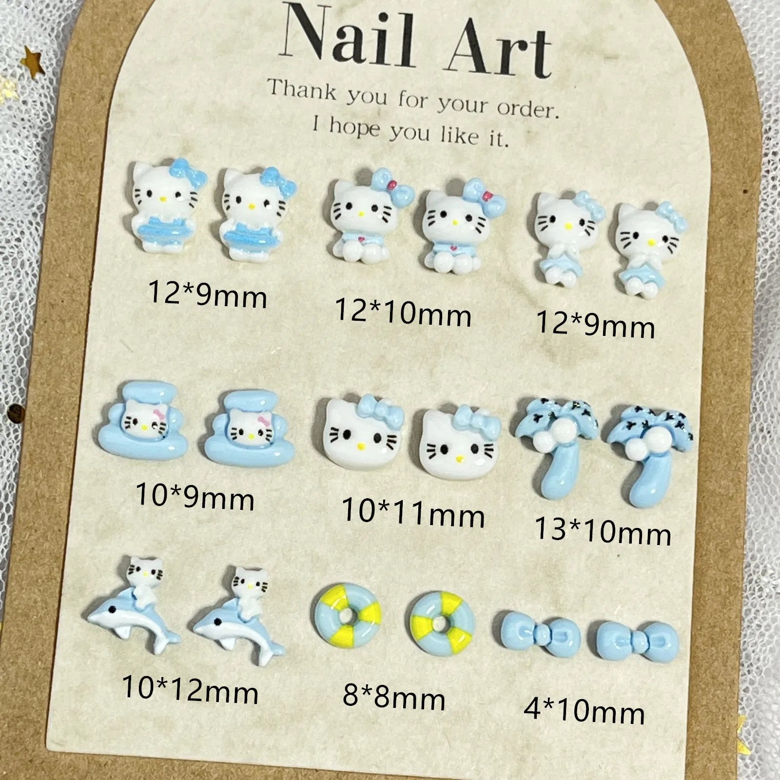 20Pcs Lovely Hello Kitty Cartoon Nail Accessories for Summer Fun Nail Charms Designed for Beautiful Girls