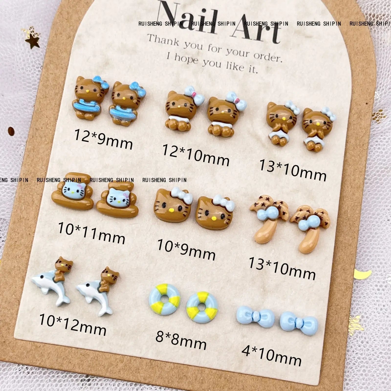 20Pcs Lovely Hello Kitty Cartoon Nail Accessories for Summer Fun Nail Charms Designed for Beautiful Girls