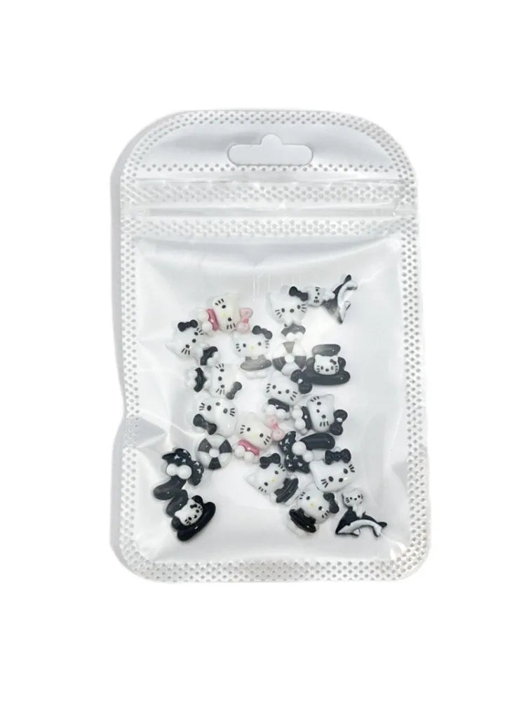 20Pcs Lovely Hello Kitty Cartoon Nail Accessories for Summer Fun Nail Charms Designed for Beautiful Girls