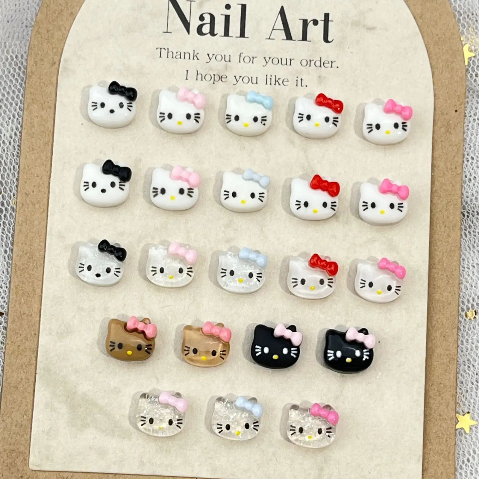 20Pcs Lovely Hello Kitty Cartoon Nail Accessories for Summer Fun Nail Charms Designed for Beautiful Girls