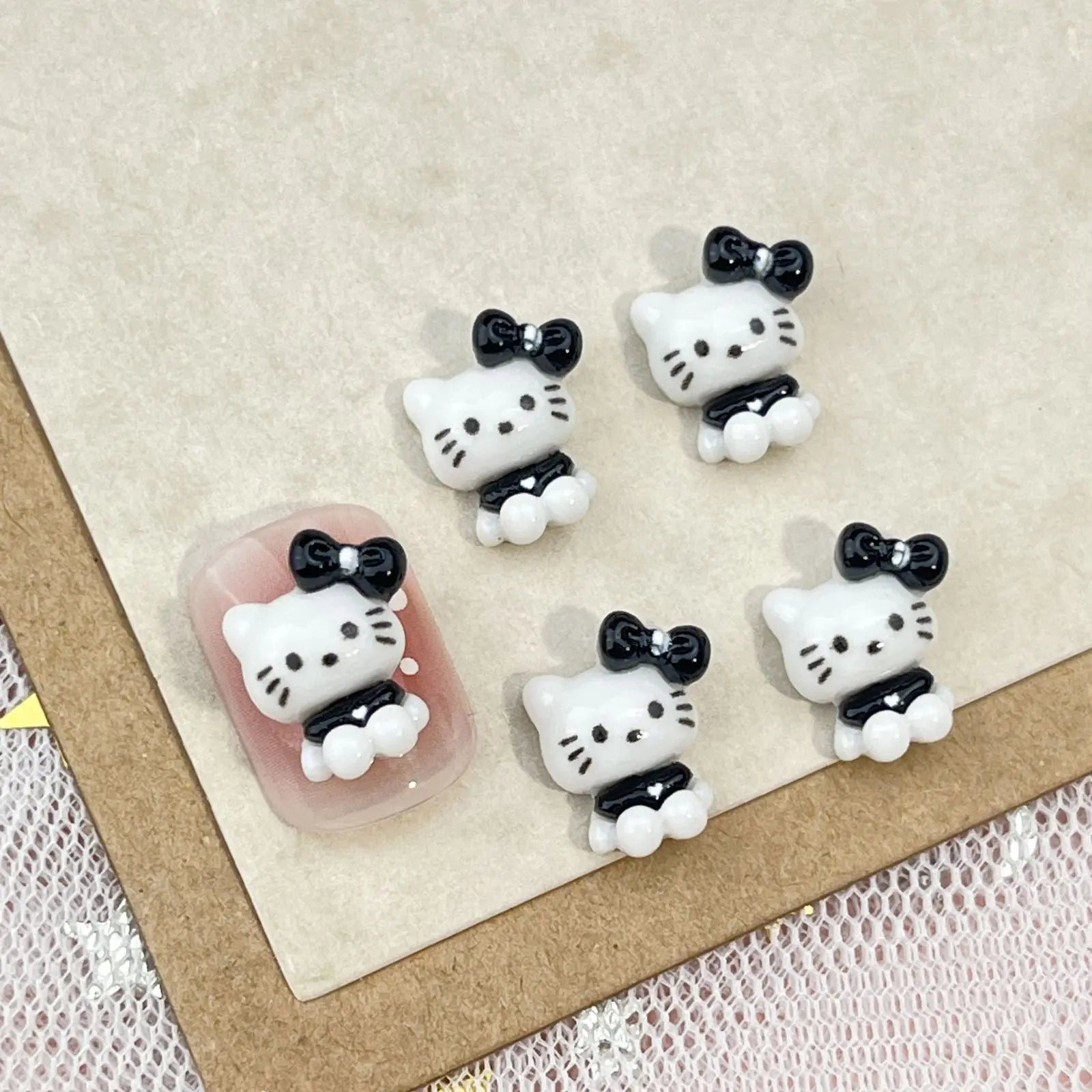 20Pcs Lovely Hello Kitty Cartoon Nail Accessories for Summer Fun Nail Charms Designed for Beautiful Girls