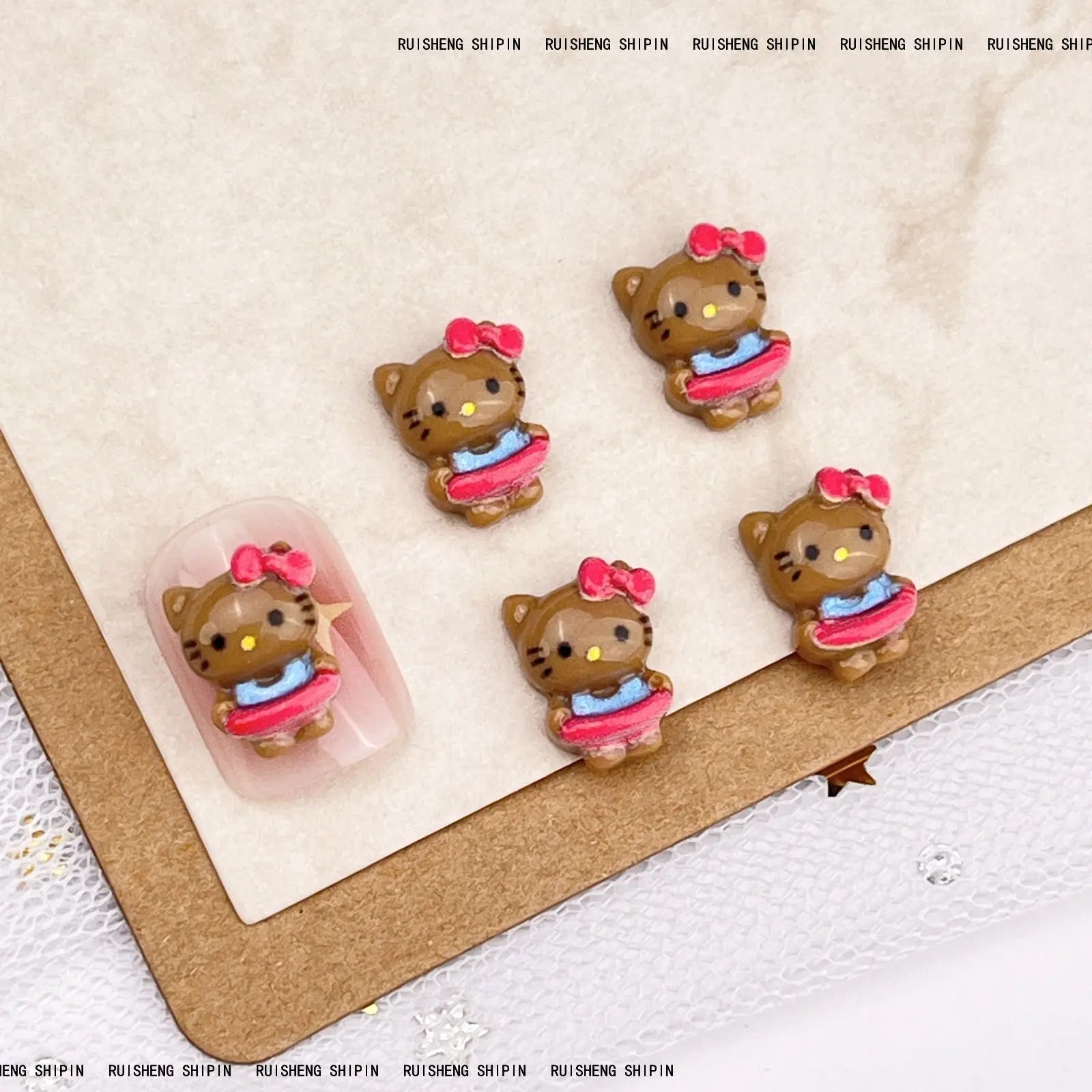 20Pcs Lovely Hello Kitty Cartoon Nail Accessories for Summer Fun Nail Charms Designed for Beautiful Girls