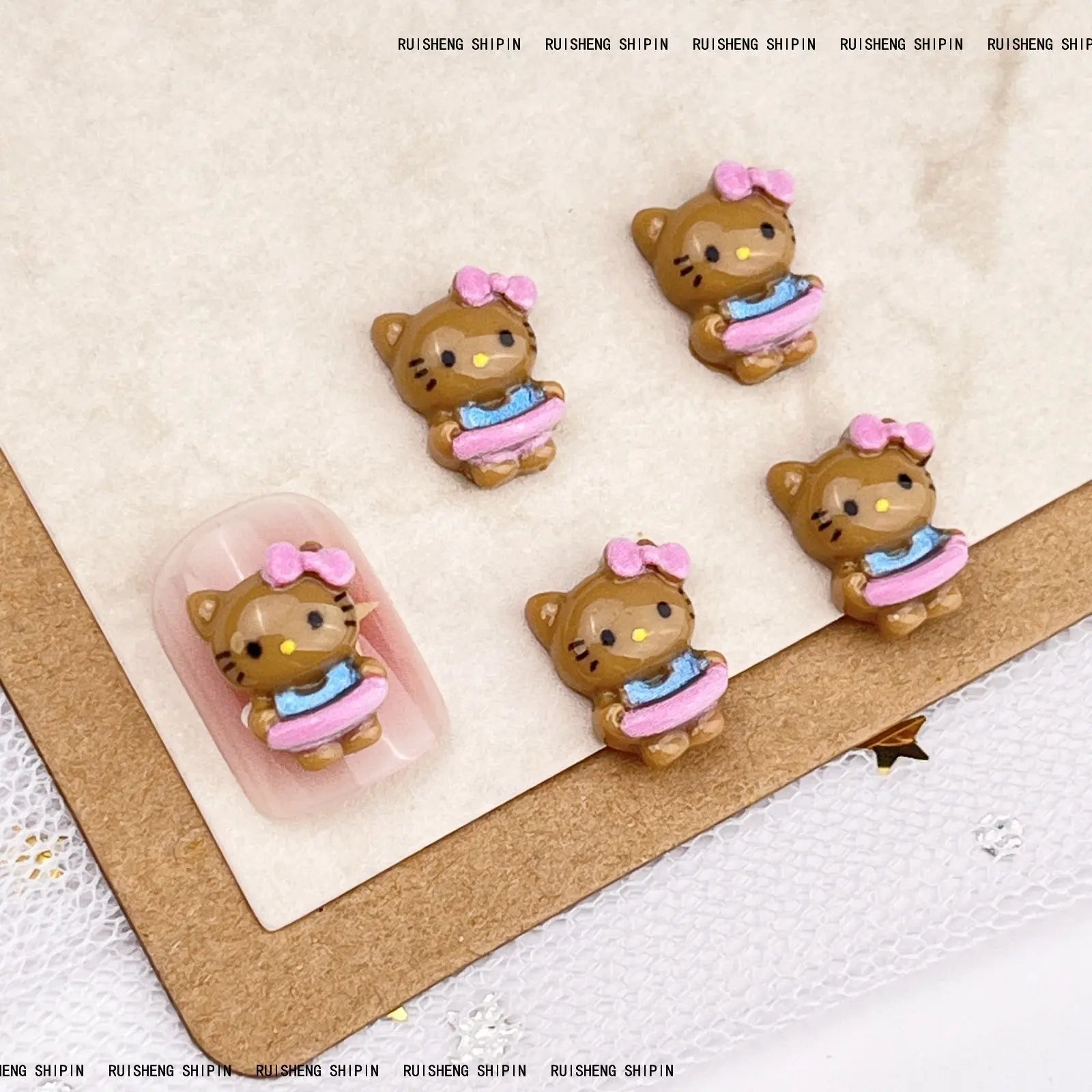 20Pcs Lovely Hello Kitty Cartoon Nail Accessories for Summer Fun Nail Charms Designed for Beautiful Girls