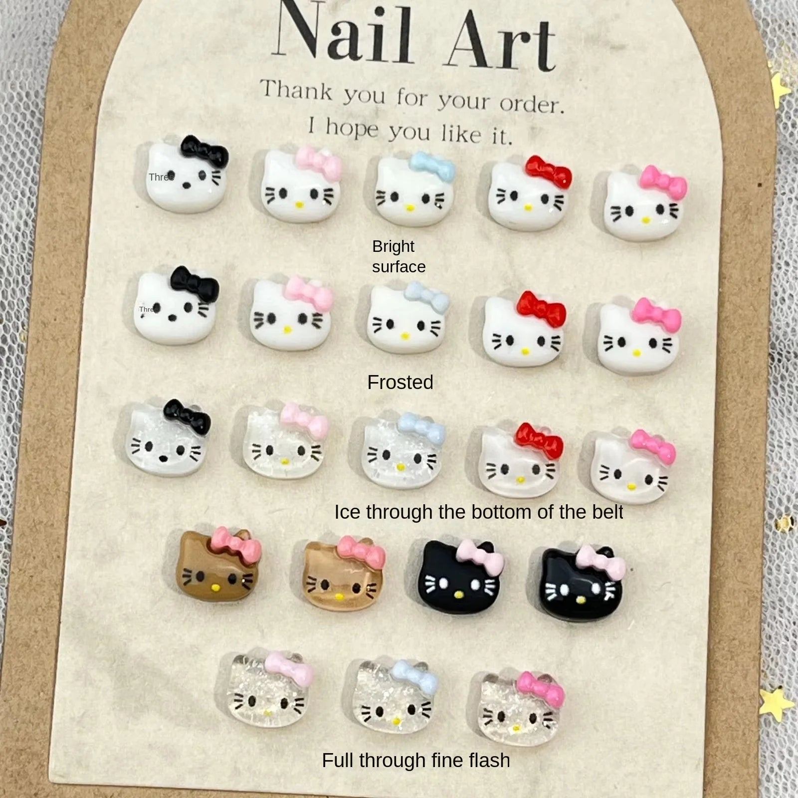 20Pcs Lovely Hello Kitty Cartoon Nail Accessories for Summer Fun Nail Charms Designed for Beautiful Girls